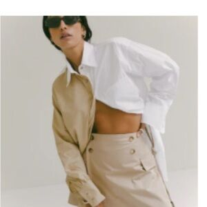 SLOAN / The Two-Tone Boyfriend Shirt / 100% cotton / Size L